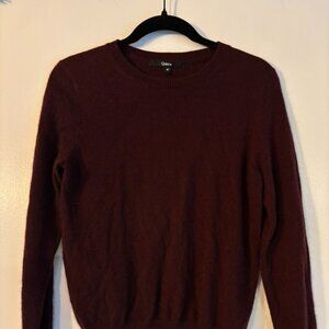 Quince Mongolian Cashmere Crewneck Sweater | Rich Burgundy | Women's M